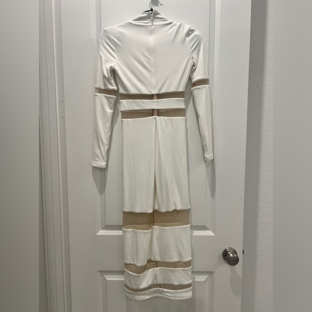NWT JLUXLABEL White Mesh Panel Bodycon Dress Size S - Picture 5 of 8
